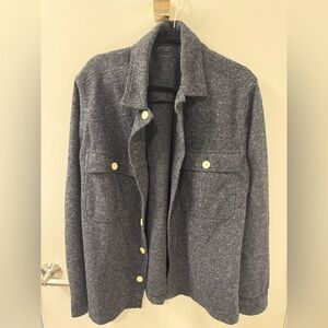 All Saints Black and Gray Utility Overshirt